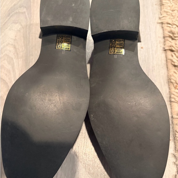 Jeffrey Campbell Black Leather Loafers with Ring Accent - Picture 5 of 5